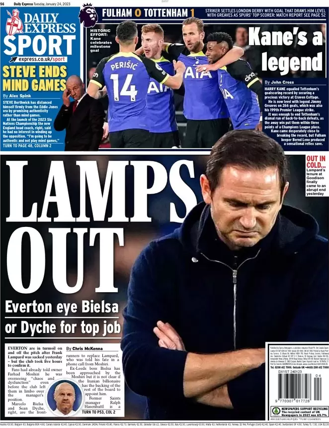 Daily Express Sport - Lamps out