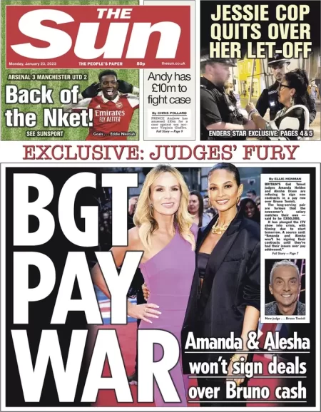 The Sun - BGT pay war