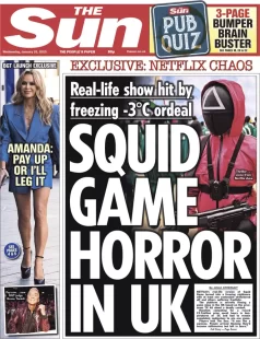 The Sun – Squid game horror in UK 