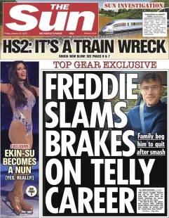 The Sun – Freddie slams breaks on TV career 