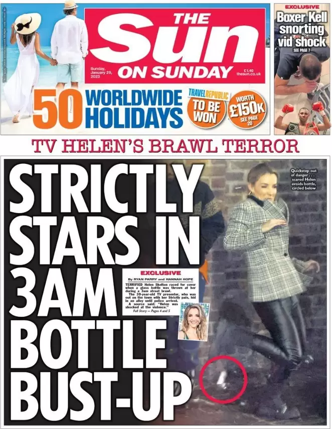 The Sun on Sunday - Strictly stars in 3am bottle bust-up