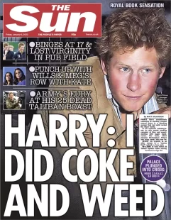 The Sun – Harry: I did coke and weed 