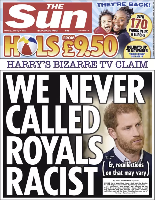 The Sun - We never called royals racist