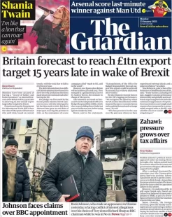 The Guardian – Britain’s forecast to reach £1tn export target 15 years late in the wake of Brexit 