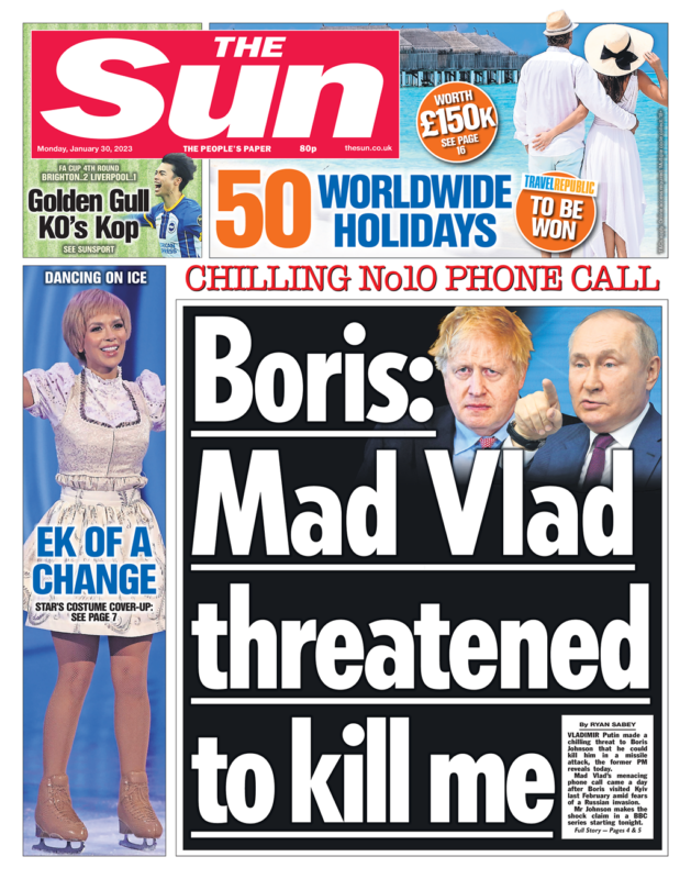 The Sun - Boris: Mad Vlad threatened me
