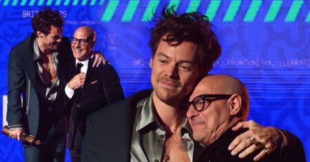 Harry Styles and Stanley Tucci’s bromance caught on camera at Brit Awards and people can’t handle it