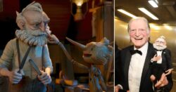 David Bradley melts hearts as he brings original puppet of his character in Pinocchio holding mini award to Baftas 