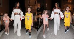 Katie Price grins as she enjoys night out in Thailand with her youngest kids Bunny, 8, and Jett, 9