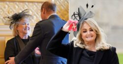 Bonnie Tyler and Pauline Quirke stylish in black as they collect MBEs from Prince of Wales at Windsor Castle