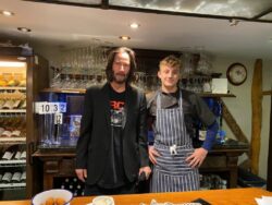 Keanu Reeves leaves pub staff in shock as he makes surprise visit for fish and chips in tiny English town