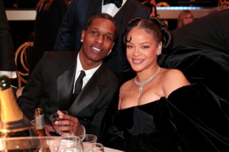 A$AP Rocky cradles baby boy while cracking jokes with Jay Z at Super Bowl as Rihanna announces she’s pregnant again