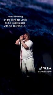 Lewis Capaldi helped by fans singing for him as his Tourette’s symptoms cause him to struggle on stage