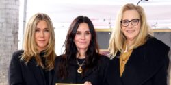 Courteney Cox flanked by Jennifer Aniston and Lisa Kudrow as she receives star on Walk of Fame