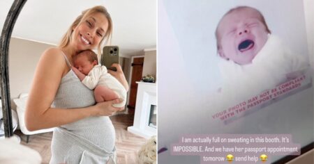 Stacey Solomon’s attempt to take passport photo of baby Belle proves hilariously and relatably challenging