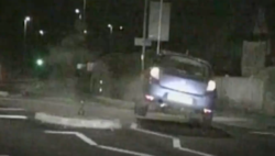 Coked up driver tries speeding away from police on three wheels