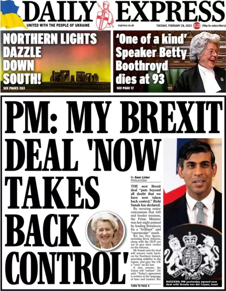 Daily Express - PM: My Brexit deal ‘now takes back control’