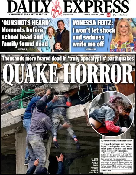 Daily Express - Quake horror