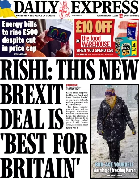 Daily Express – Rishi: This new Brexit deal is ‘best for Britain’ 