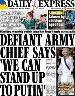 Daily Express – Defiant army chief says we can stand up to Putin 