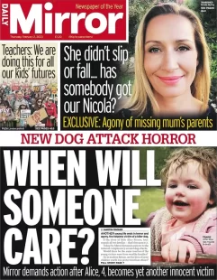 Daily Mirror – When will someone care? 