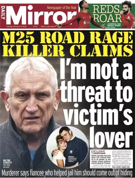 The Daily Mirror - M25 road rage killer claims ‘I’m no threat’