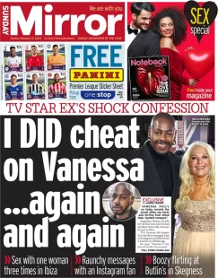 Sunday Mirror - I did cheat on Vanessa … again and again and again