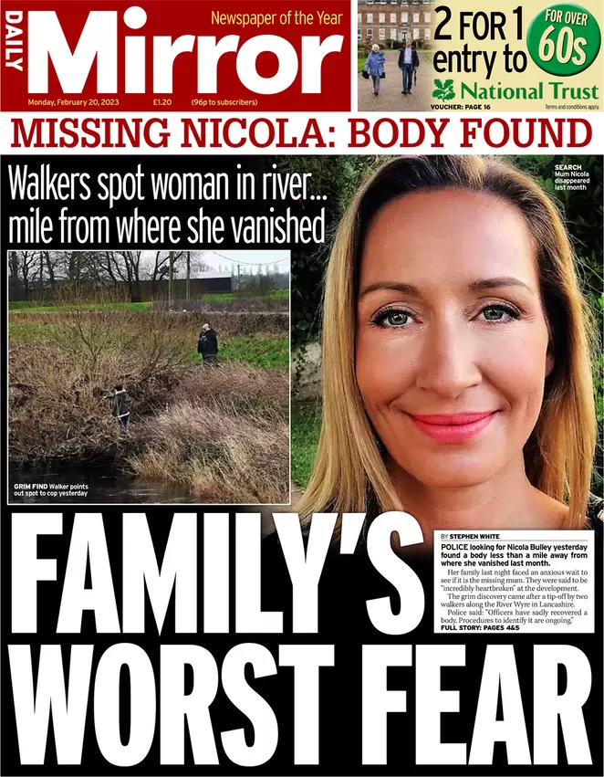 Daily Mirror - Family’s worst fear