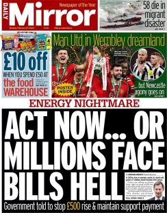 Daily Mirror – Act now … or millions face bills hell 