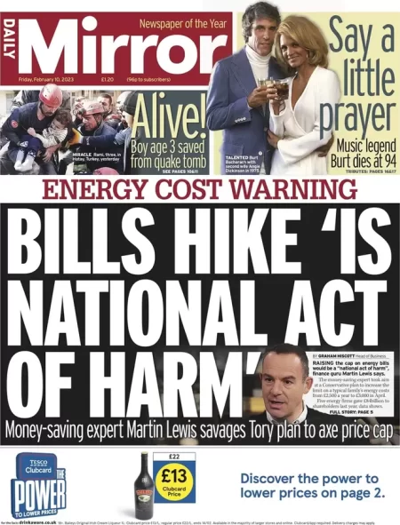 Daily Mirror - Bills hike is national act of harm