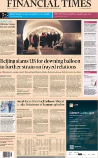 Financial Times – Beijing slams US for downing ballon in further strain on frayed relations 