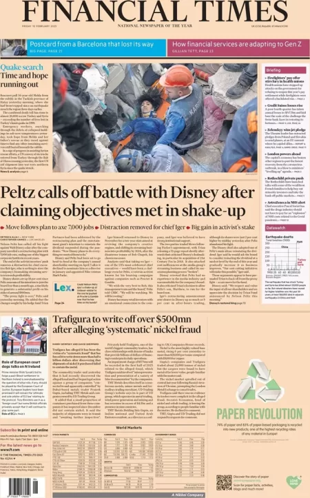 FT – Peltz calls off battle with Disney after claiming objectives met in shake-up 