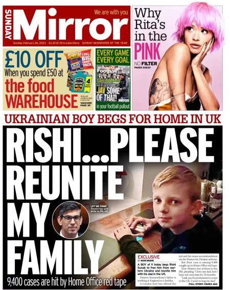 Sunday Mirror – Rishi: Please reunite my family 