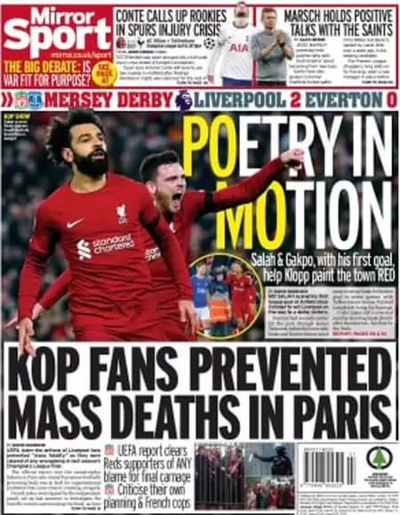 Mirror Sport – Kop fans prevented mass deaths in Paris 