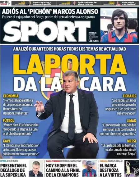 Sport – Laporta da la cara 