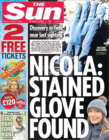 The Sun - Nicola: Stained glove found