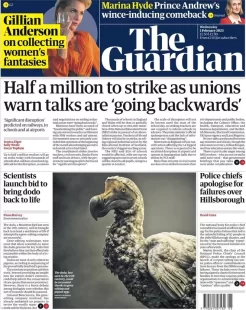 The Guardian – Half a million to strike as unions warn talks are ‘going backwards’ 