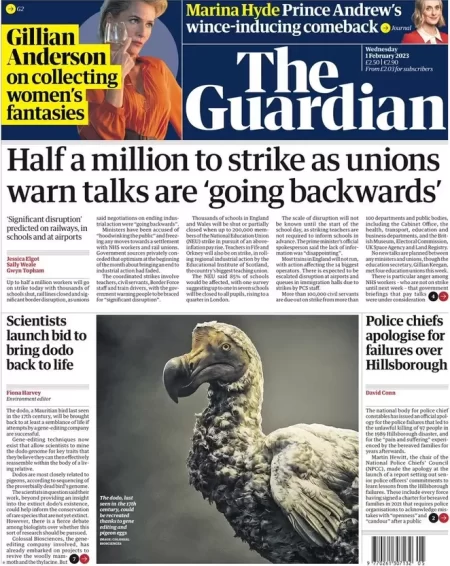 The Guardian - Half a million to strike as unions warn talks are ‘going backwards’