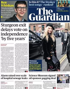 The Guardian – Sturgeon’s exit delays vote on independence by ‘five years’