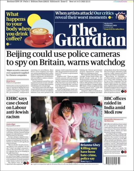 The Guardian - Beijing could use police cameras to spy on Britain, warns watchdog