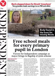 The Independent – Free school meals for every primary pupil in London 