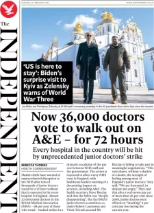 The Independent – Now 36,000 doctors vote to walk out on A&E – for 72 hours