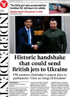 The Independent – Historic handshake that could send British jets to Ukraine 