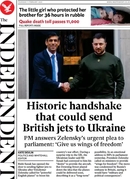 The Independent - Historic handshake that could send British jets to Ukraine