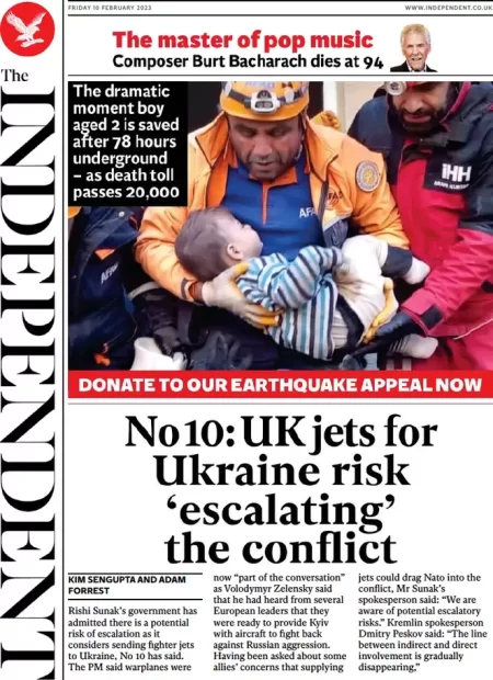 The Independent - No 10: UK jets for Ukraine risk escalating the conflict