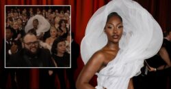 Tems laughs off criticism of extravagant gown blocking people’s view at the Oscars