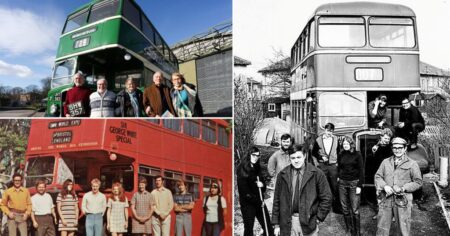 Friends reunite 50 years after driving around the world in a London double decker bus