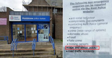 Kent Police labels rape as ‘non-emergency crime’ alongside anti-social behaviour and fraud