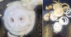 Woman thinks she’s found a face smiling back at her in a fried onion