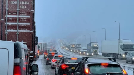 Storm Larisa causes travel chaos with trains and flights cancelled as snow continues