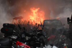 Police cars set alight as fans clash ahead of Naples Champions League match